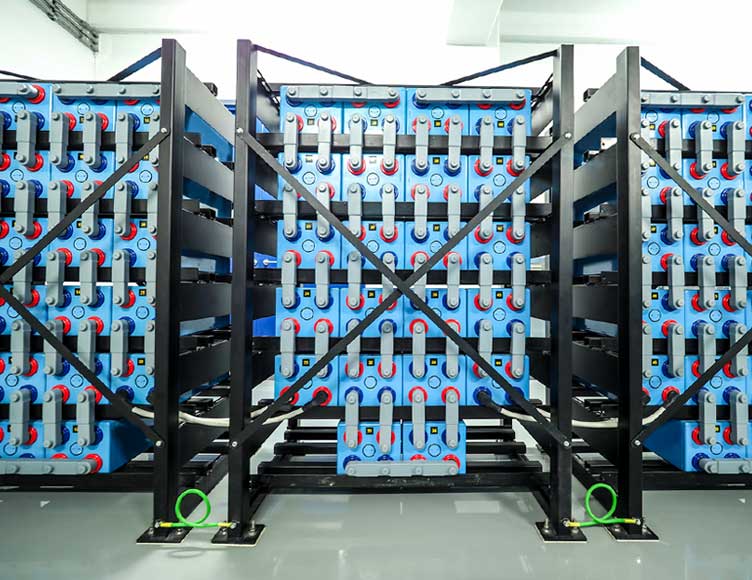 Large batteries in racks